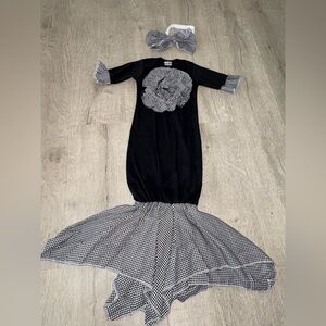 Black and White Mermaid Costume for Kids